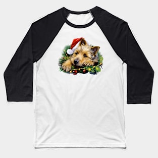Lazy Australian Terrier Dog at Christmas Baseball T-Shirt